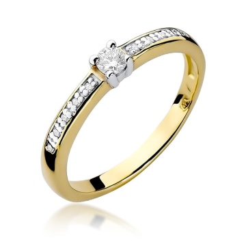 Inel Aur 9K cu Diamante Naturale 0.13 ct