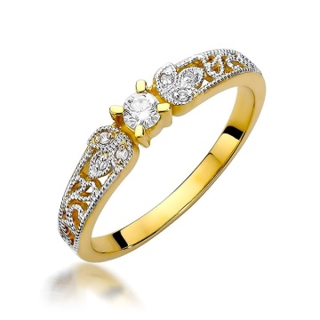 Inel Aur 9K cu Diamante Naturale 0.13 ct