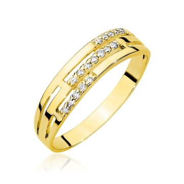 Inel Aur 9K cu Diamante Naturale 0.15 ct