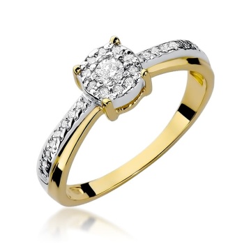 Inel Aur 9K cu Diamante Naturale 0.26 ct