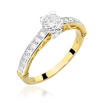 Inel Aur 9K cu Diamante Naturale 0.56 ct