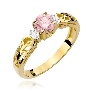 Inel Aur 9K cu Diamante Roz de Laborator 0.52 ct