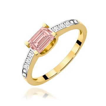Inel Aur 9K cu Diamante Roz de Laborator 0.53 ct