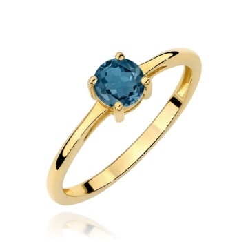 Inel Aur 9K cu Topaz London Blue 0.50 ct