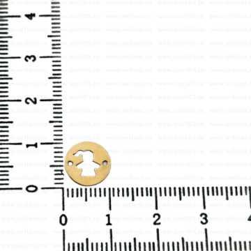 Link din aur 14k - pentru bratara - banut decupat fetita