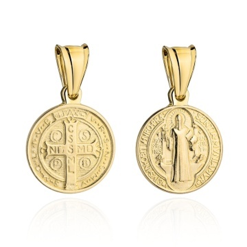 Medalion Aur 14K Sfântul Benedict - Design Elegant