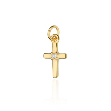 Pandantiv Aur 14k cu Cruciulita si Zircon