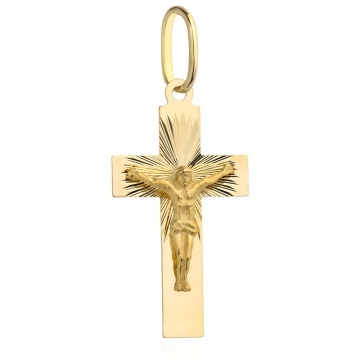 Pandantiv Cruce Aur 14k cu Iisus Hristos