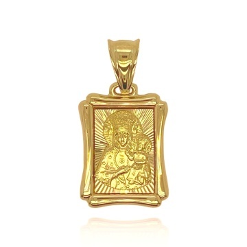 Pandantiv dreptunghiular Maica Domnului - Aur 14k