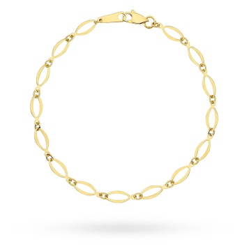 Brățară Elegantă Din Aur 14K Cu Design De Elipse Împletite