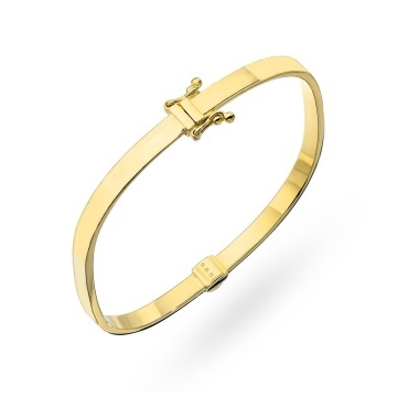 Brățară Fixă Din Aur 14K Dreptunghiulară Netedă