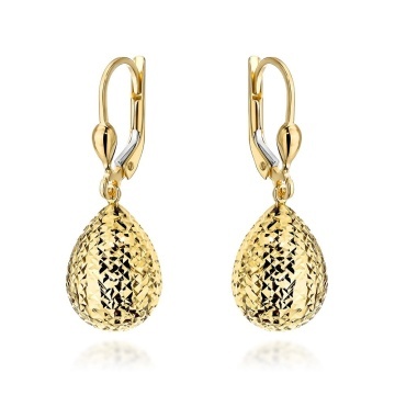 Cercei Aur 14K Picături Diamantate