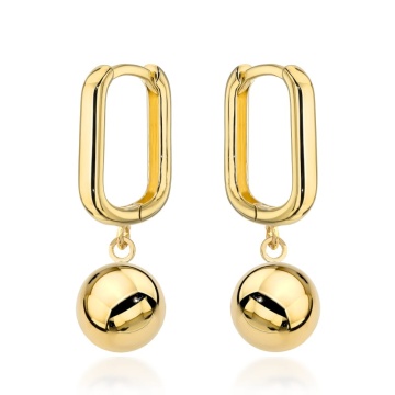 Cercei Aur 14K Rotunzi, Suspendati - Eleganță Simplă