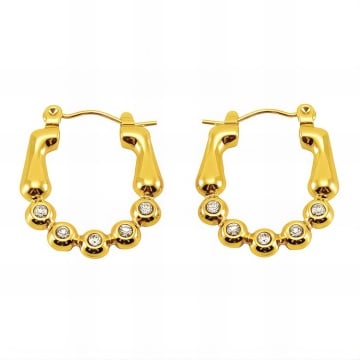Cercei Dessy Crystal din Inox placati cu AUR 18K
