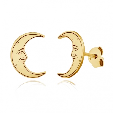 Cercei Double Moon din AUR 14K