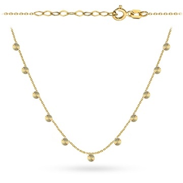 Colier Aur 14K cu Cercuri Diamantate - Eleganță Subtilă