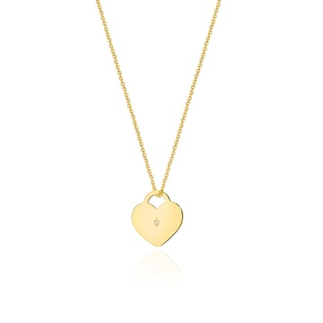 Colier Aur 14K cu Diamant Natural 0.01 ct