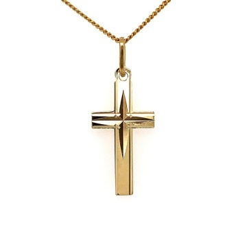 Cruciuliță De Aur 14K Cu Model Elegant Gravat