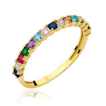 Inel Aur 14k cu Cristale Multicolore