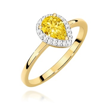 Inel Aur 14K cu Diamante Galbene de Laborator 0.60 ct