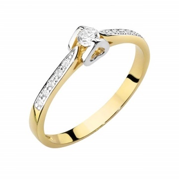 Inel Aur 14K cu Diamante Naturale 0.15 ct