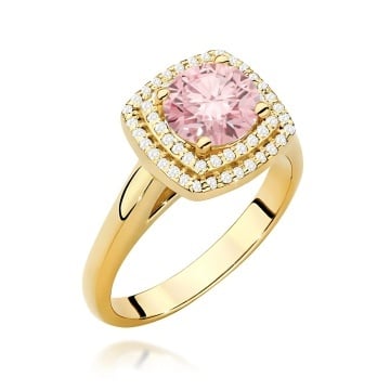 Inel Aur 14K cu Diamante Roz de Laborator 1.28 ct