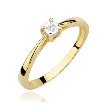 Inel Aur 9K cu Diamant Natural 0.02 ct