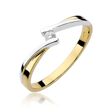 Inel Aur 9K cu Diamant Natural 0.04 ct