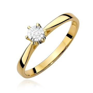 Inel Aur 9K cu Diamant Natural 0.05 ct