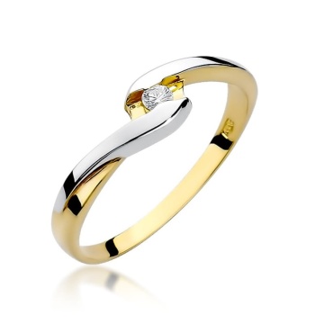 Inel Aur 9K cu Diamant Natural 0.05 ct