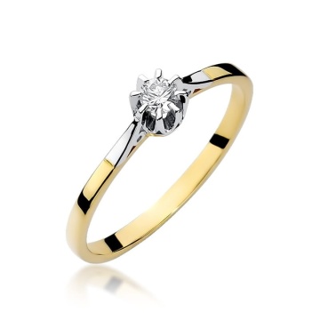 Inel Aur 9K cu Diamant Natural 0.08 ct