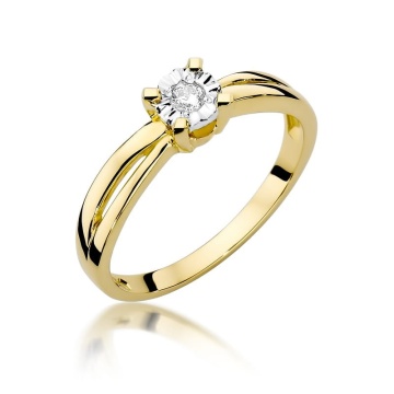 Inel Aur 9K cu Diamant Natural 0.08 ct