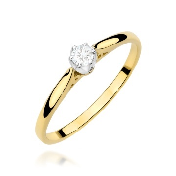 Inel Aur 9K cu Diamant Natural 0.10 ct