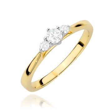 Inel Aur 9K cu Diamante de Laborator 0.21 ct