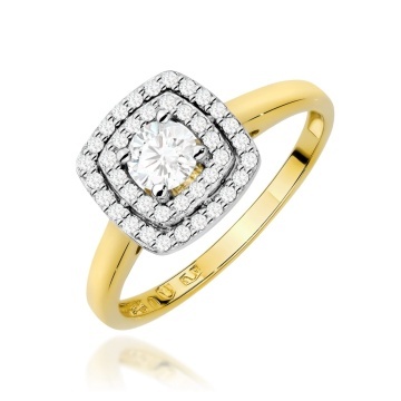 Inel Aur 9K cu Diamante de Laborator 0.50 ct