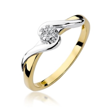 Inel Aur 9K cu Diamante Naturale 0.08 ct