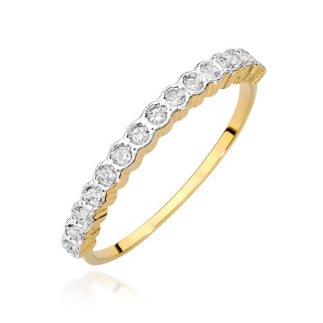 Inel Aur 9K cu Diamante Naturale 0.13 ct