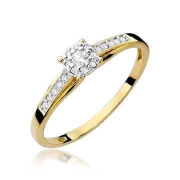 Inel Aur 9K cu Diamante Naturale 0.13 ct