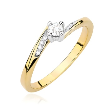 Inel Aur 9K cu Diamante Naturale 0.14 ct