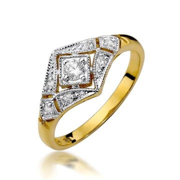 Inel Aur 9K cu Diamante Naturale 0.19 ct