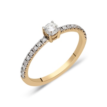 Inel Divine Gold din AUR 14K cu Diamante