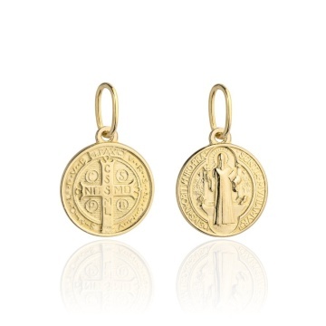 Medalion Aur 14K Sfântul Benedict Mic
