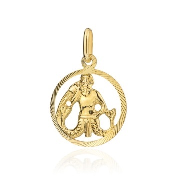 Pandantiv Aur 14K cu Semnul Zodiacal Varsator