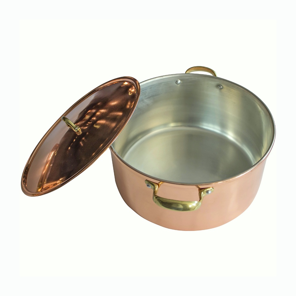 Cratita din cupru cu capac și 2 manere – AlmaCozinha, Ø18–32 cm (Selecteaza Diametrul Cratitei: 26 cm) - 1 | YEO