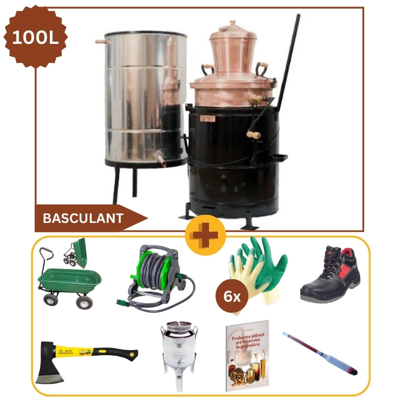 [Pachet Promo] “Gospodarul Priceput, Cazan 100 Litri Basculant + Accesorii”