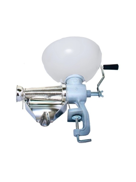 Storcator manual pentru rosii și gemuri cu filtru si tava din inox, palnie nylon