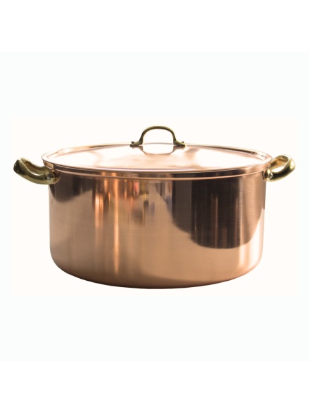 Cratita din cupru cu capac și 2 manere – AlmaCozinha, Ø18–32 cm