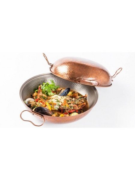 Pachet de Toamna Cataplana Ø27cm - Vas Dublu + Suport Metalic pentru Cataplana 21-24-27cm + Oala din Cupru 15 Litri