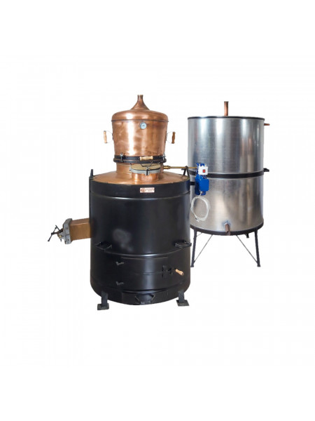Cazan Țuică 300 Litri Exclusive 5mm cu Amestecător Electric și Răcitor 800L – Distilare Profesională
