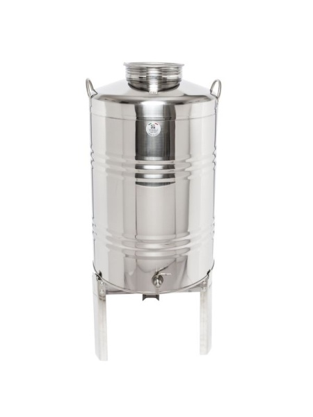 Butoi Inox 100 Litri pentru Tuica, Palinca, Ulei, Lapte, cu Robinet si Suport